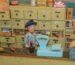 A shop interior with toys arranged on shelves